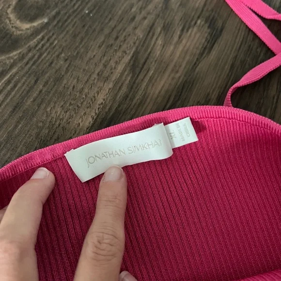 Jonathan Simkhai pippa halter mini dress in azalea - Picture 7 of 7